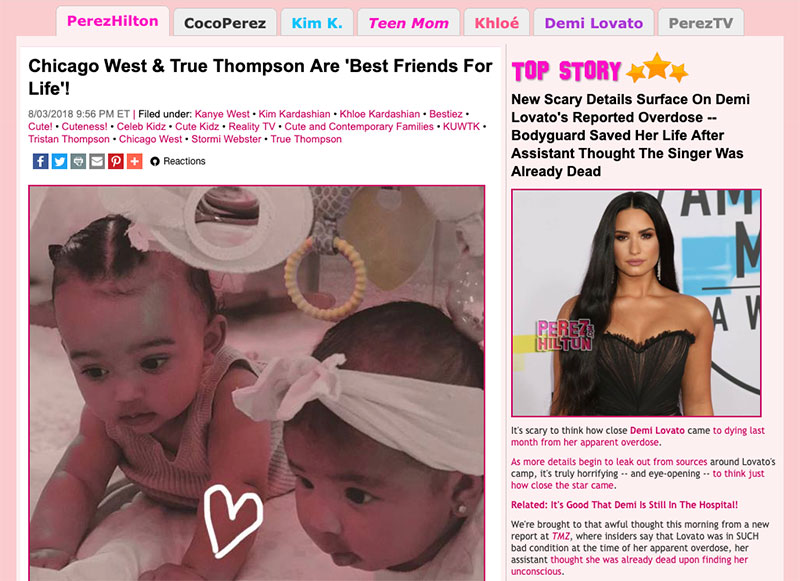 PerezHilton.com Old Website Design Before GrowthMed Medical Marketing